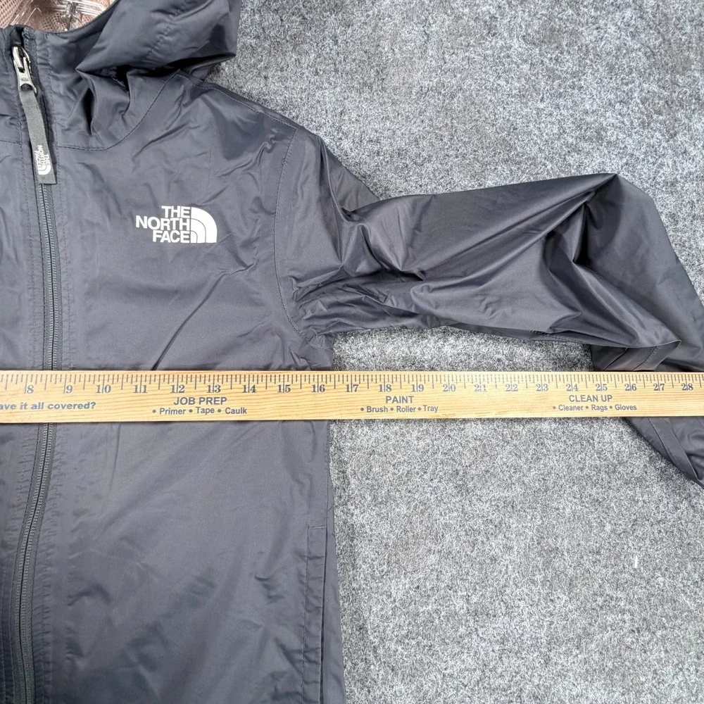 The North Face Dryvent Jacket Girls Medium 10-12 Gray Mesh Lined Hooded Full Zip